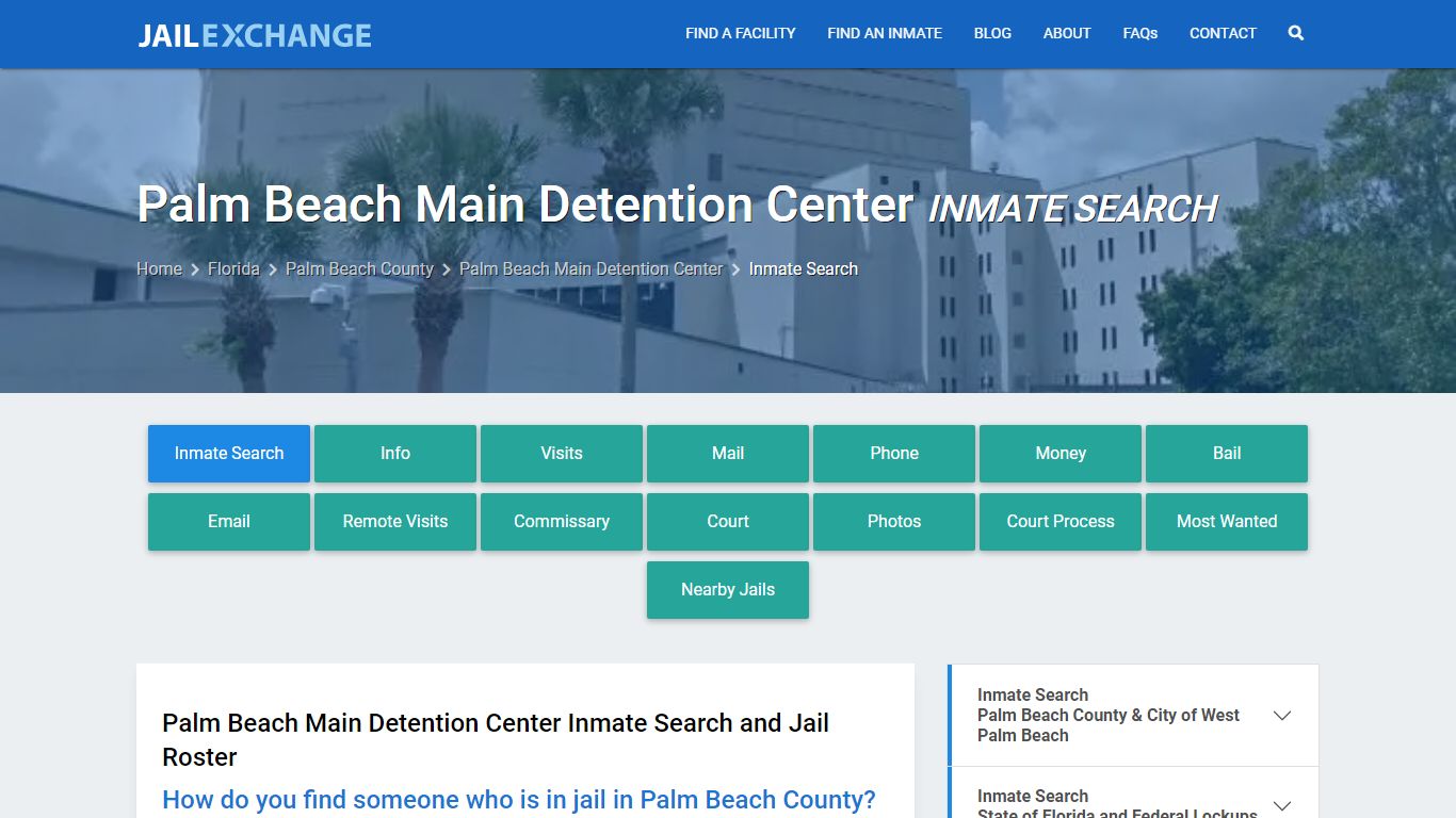 Palm Beach Main Detention Center Inmate Search - Jail Exchange