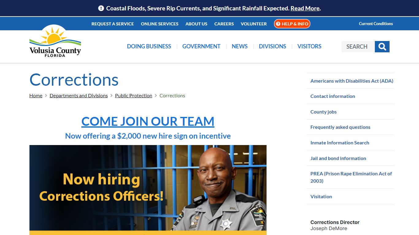 Corrections - Volusia County Government Online